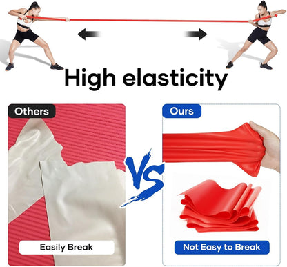 Fokky Elastici Fitness [Set di 4], 1.5M Elastico Fitness con 4 Livelli di Resistenza, Elastici Palestra con Borsa per il Trasporto, Bande Elastiche Fitness per Pilates Yoga Fitness Crossfit