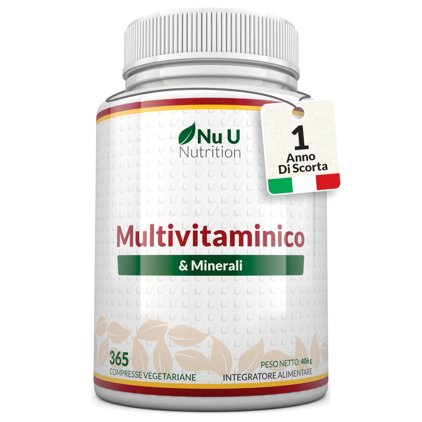 Multivitaminico Completo - 365 Compresse (1 Anno di Scorta) - 25 Vitamine e Minerali per Uomo e Donna - Adatto ai Vegetariani - Integratore Nu U Nutrition