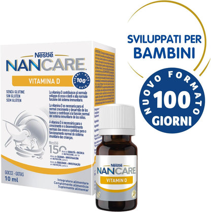 NESTLÉ NANCARE VITAMINA D Integratore Alimentare pediatrico per Lattanti e Bambini dalla nascita, Flacone 100ml