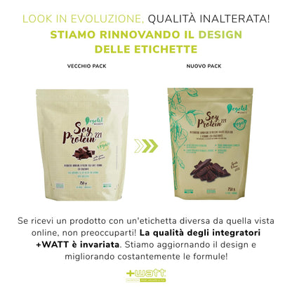 Soy protein 221 Formato 750g - integratore di proteine isolate della soia con aggiunta di vitamine. GLUTEN FREE 100% Vegetale - Valore biologico molto alto - Gusto cacao