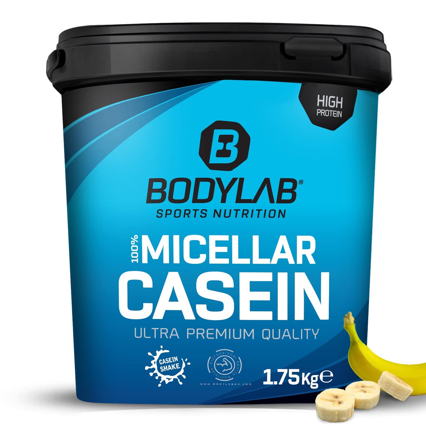 Bodylab24 Casein Micellar Fragola 1750g, 100% caseina pura, ricca di aminoacidi BCAA, lunga sensazione di sazietà, supporta la costruzione muscolare, ideale durante una dieta proteica