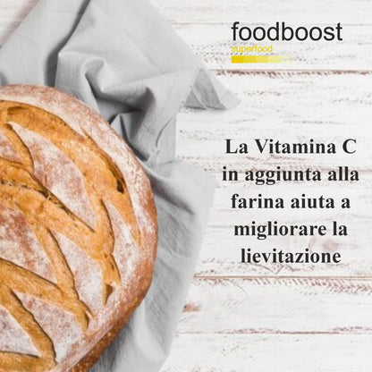 100% Vitamina C in polvere Pura 1 Kg - foodboost - senza additivi, conservanti, edulcoranti. Per Collagene, supporto immunitario, ossa e articolazioni. marchio di fiducia italiano