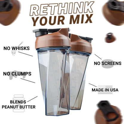 HELIMIX 1,5 Vortex Blender Shaker bottiglia contiene fino a 828 ml | Nessuna palla o frusta | Prodotto negli Stati Uniti | Portatile pre allenamento Proteine del siero di latte shaker tazza | Mescola