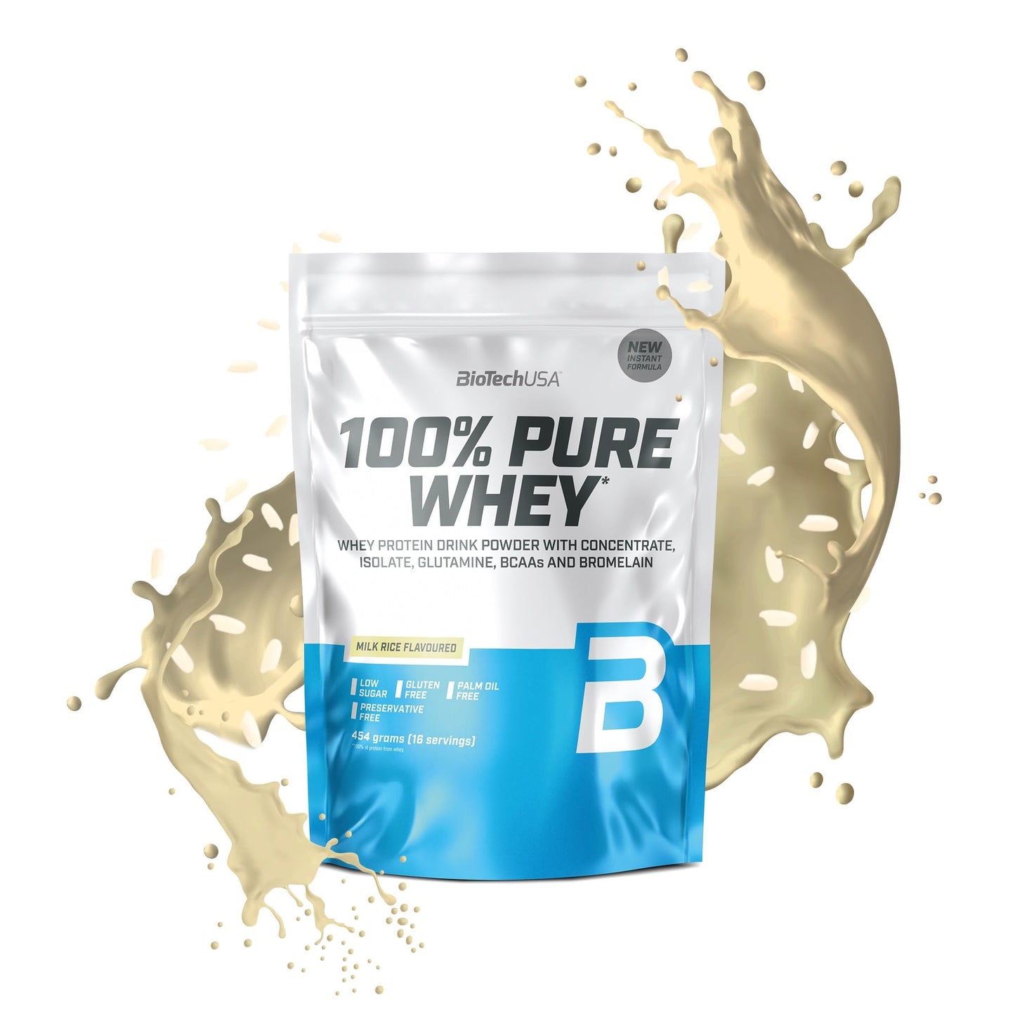 BioTechUSA 100% Pure Whey Complesso proteico del siero di latte con bromelina, aminoacidi, senza zuccheri aggiunti, senza olio di palma e con edulcorante, 1 kg, Cioccolato