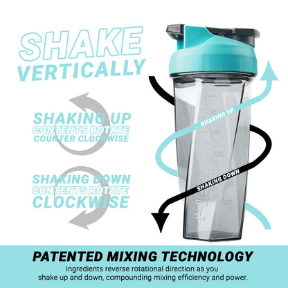 HELIMIX 1,5 Vortex Blender Shaker bottiglia contiene fino a 828 ml | Nessuna palla o frusta | Prodotto negli Stati Uniti | Portatile pre allenamento Proteine del siero di latte shaker tazza | Mescola