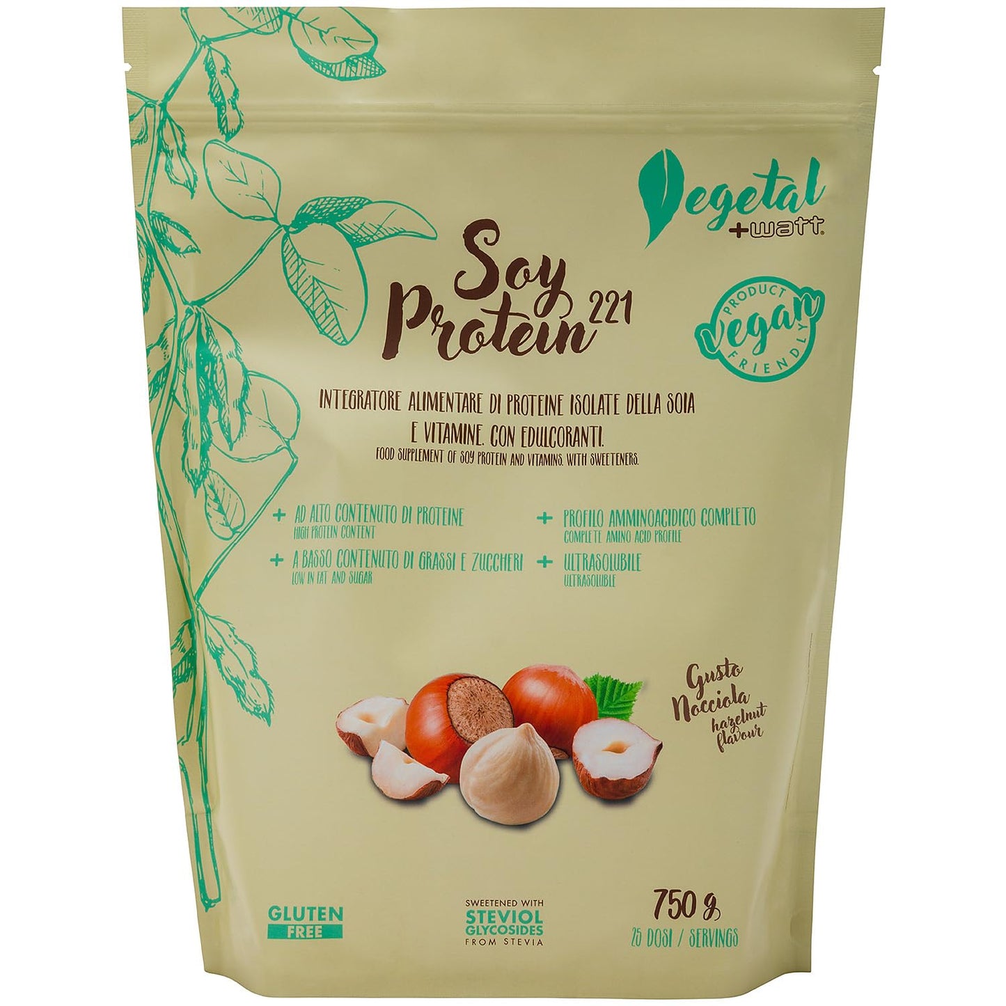 +WATT SOY PROTEIN 221 750 GR Nocciola