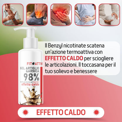 Artiglio del Diavolo Gel Forte e Arnica per Cavalli Uso Umano Effetto Caldo 550 ml, Crema Massaggi arricchita per Muscoli e Articolazioni - FITOATTIVI NATURA E BENESSERE