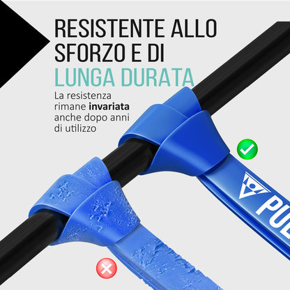 PULLUP & DIP Elastico Fitness per Trazioni, Bande Elastici Fitness con Borsa, Gancio Porta (per Set) e Guida Esercizi, Bande Elastiche di Resistenza, Resistance Bands per Calisthenics, Freeletics