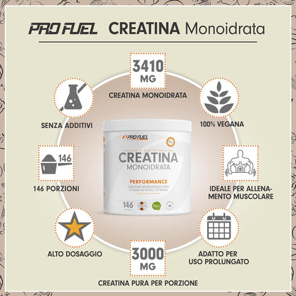 Creatina monoidrata polvere 500g - Creatina monoidrato micronizzata ad alto dosaggio - Creatina pura in polvere senza additivi, 100% vegana - testata in laboratorio, con certificato - per 146 giorni