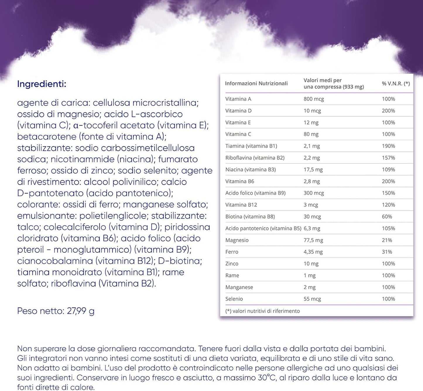 Mag Immuno+ Difese Immunitarie, Integratore Alimentare con Vitamine e Minerali per Supportare le Difese Immunitarie, con Magnesio Contro Stanchezza e Affaticamento, 30 Compresse