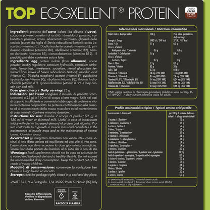 Top Eggxellent Protein - Integratore di Proteine dell'Albume dell'Uovo - Formato: Doypack 750 g - Gusto: Cacao