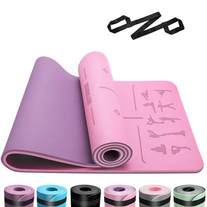 OUTDOUSE Tappetino Yoga,Tappetino Palestra TPE,Tappetino Yoga Antiscivolo,Tappetino Pilates,Tappeto Yoga,per Palestra,Pilates,Yoga,Fitness,Sport,Yoga Mat con Tracolla e Borsa di Stoccaggio,183x61cm