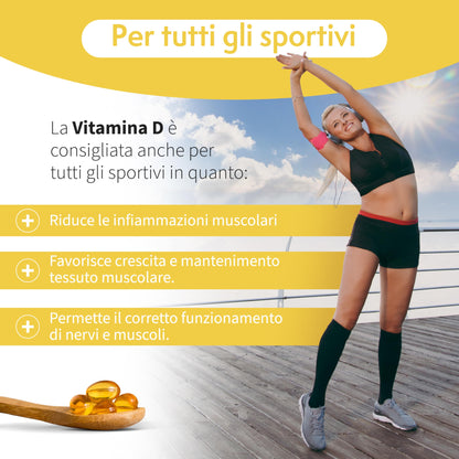 VitaminPure - Vitamina D3 2000 UI Alto Dosaggio, 365 SoftGel Facili da Deglutire, Integratore Vitamina D (Vit D)