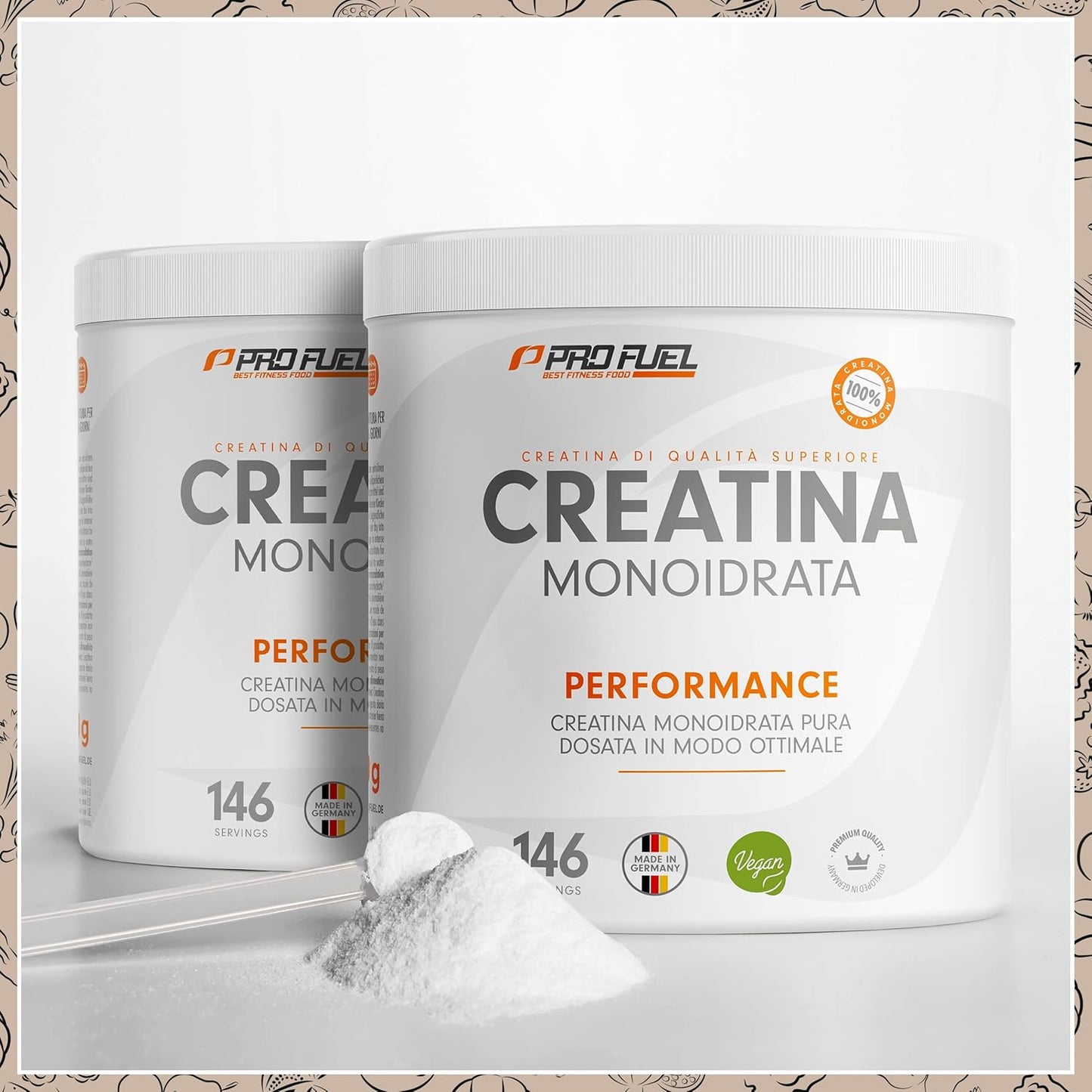 Creatina monoidrata polvere 500g - Creatina monoidrato micronizzata ad alto dosaggio - Creatina pura in polvere senza additivi, 100% vegana - testata in laboratorio, con certificato - per 146 giorni