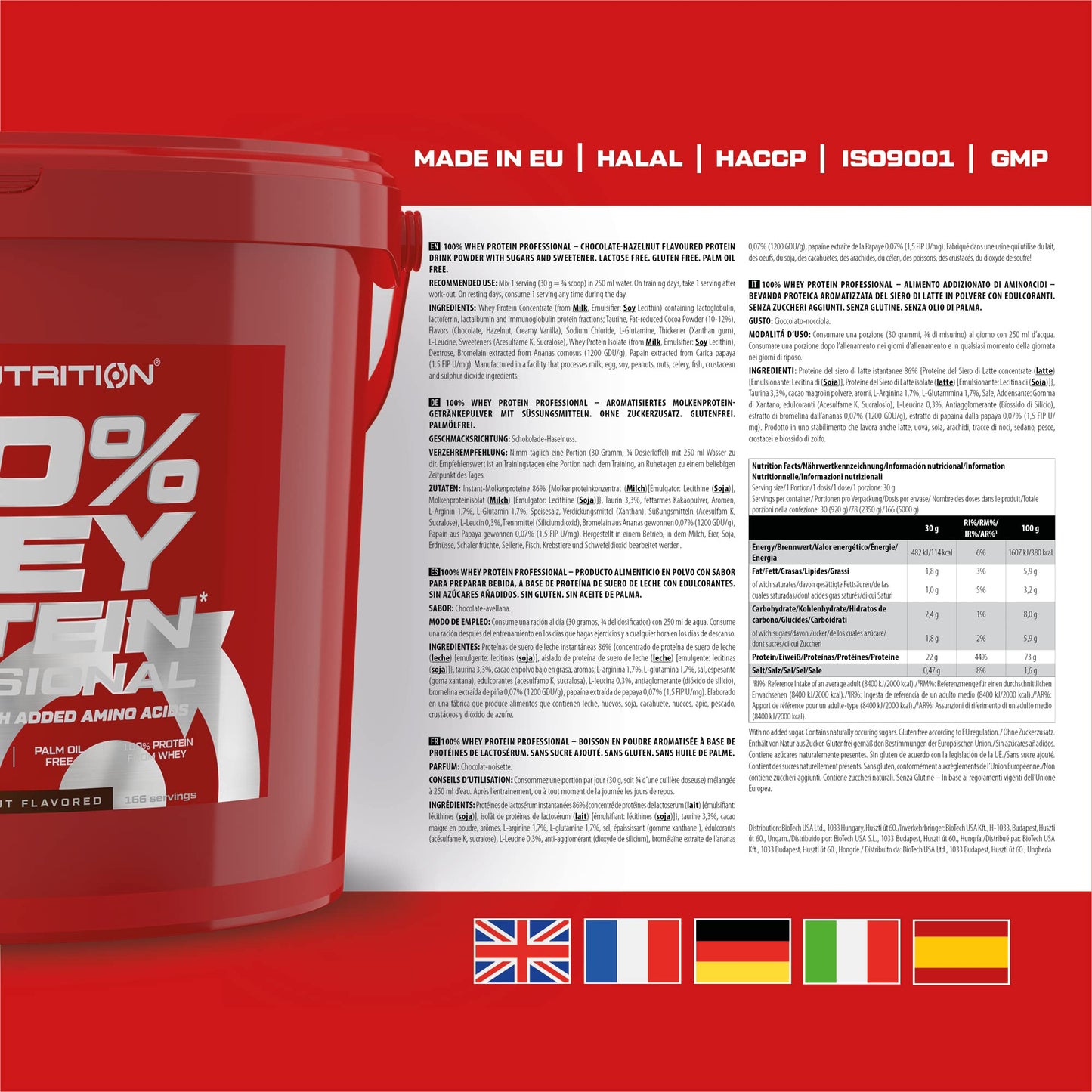 Scitec Nutrition 100% Whey Protein Professional - Potenziato con aminoacidi extra ed enzimi digestivi - Senza glutine - Senza olio di palma, 2.35 kg, Cioccolato