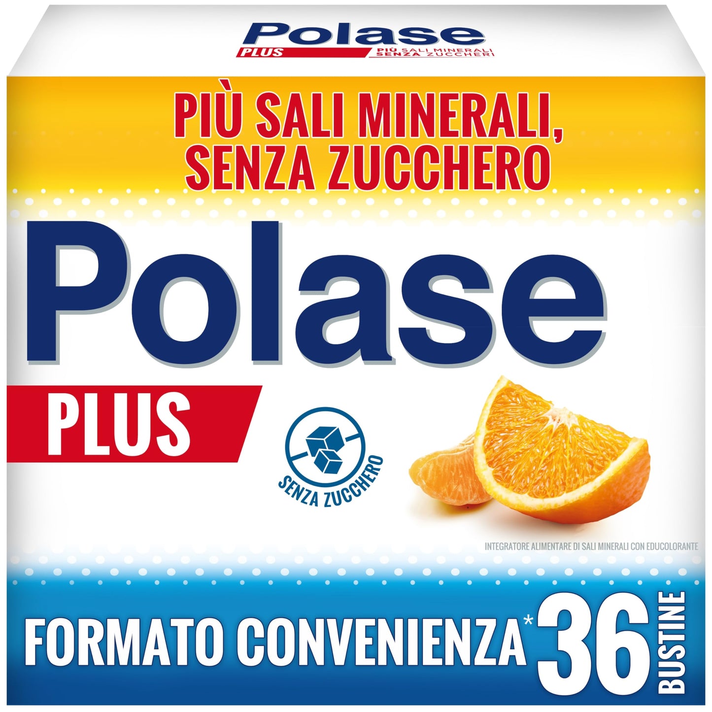 Polase Plus, più Magnesio e più Potassio, Integratore Alimentare di Sali Minerali, Contro Stanchezza e Fatica, Gusto Arancia e Mandarino, 36 Bustine formato convenienza