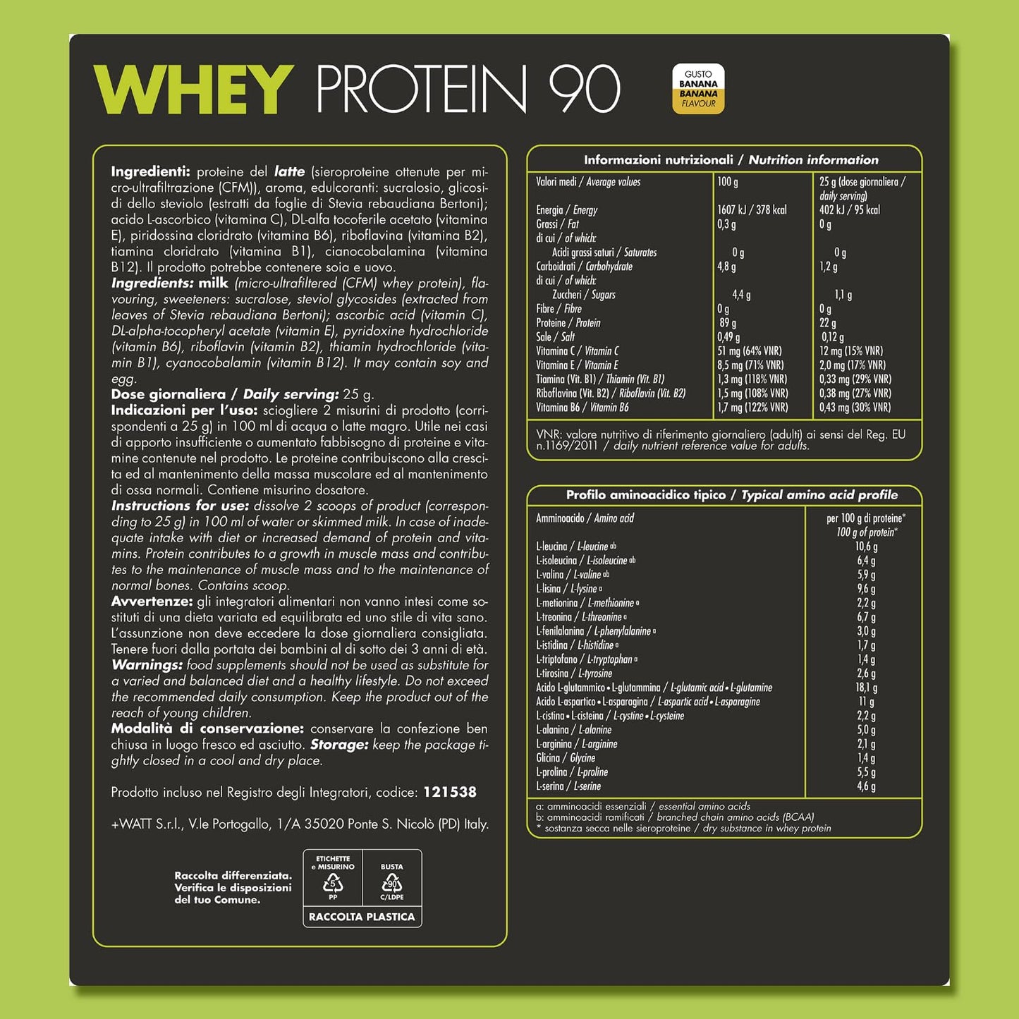 Whey Protein 90 Doypack 750 g fragola