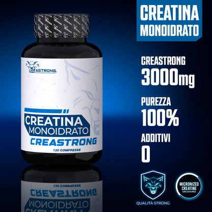 Creatina Monoidrata 100% PURA Creastrong® - Marchio Registrato di Vitastrong, Creatina in Polvere, Creatina Monoidrata Polvere - Creatina Monoidrato, Creatina Polvere ad Alto Dosaggio, Made in Italy