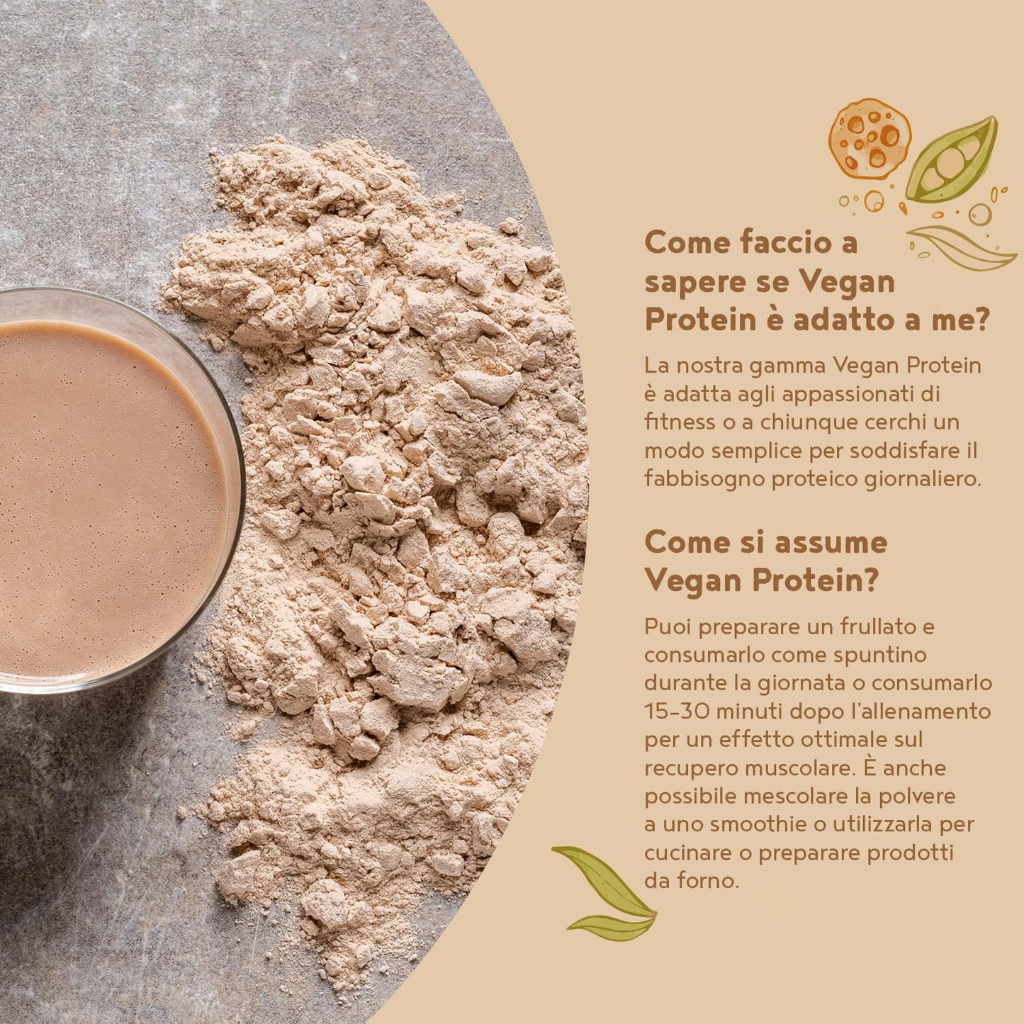 Proteine in Polvere Vegane | Gusto Cioccolato | 21g Proteine | Proteine Vegetali Isolate in Polvere di Pisello, Riso, Girasole e Soia | Massa Muscolare | 1.2kg Vegan Protein Powder | Alpha Foods