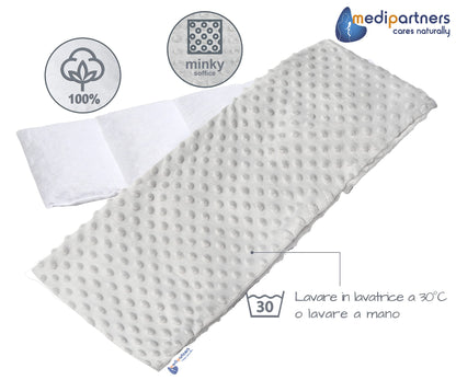 Medi Partners Cuscino Termico noccioli ciliegio 60x20cm 800g 100% Cotone 5 Camere Grande Terapia del freddo Federa sfoderabile (Stelle)