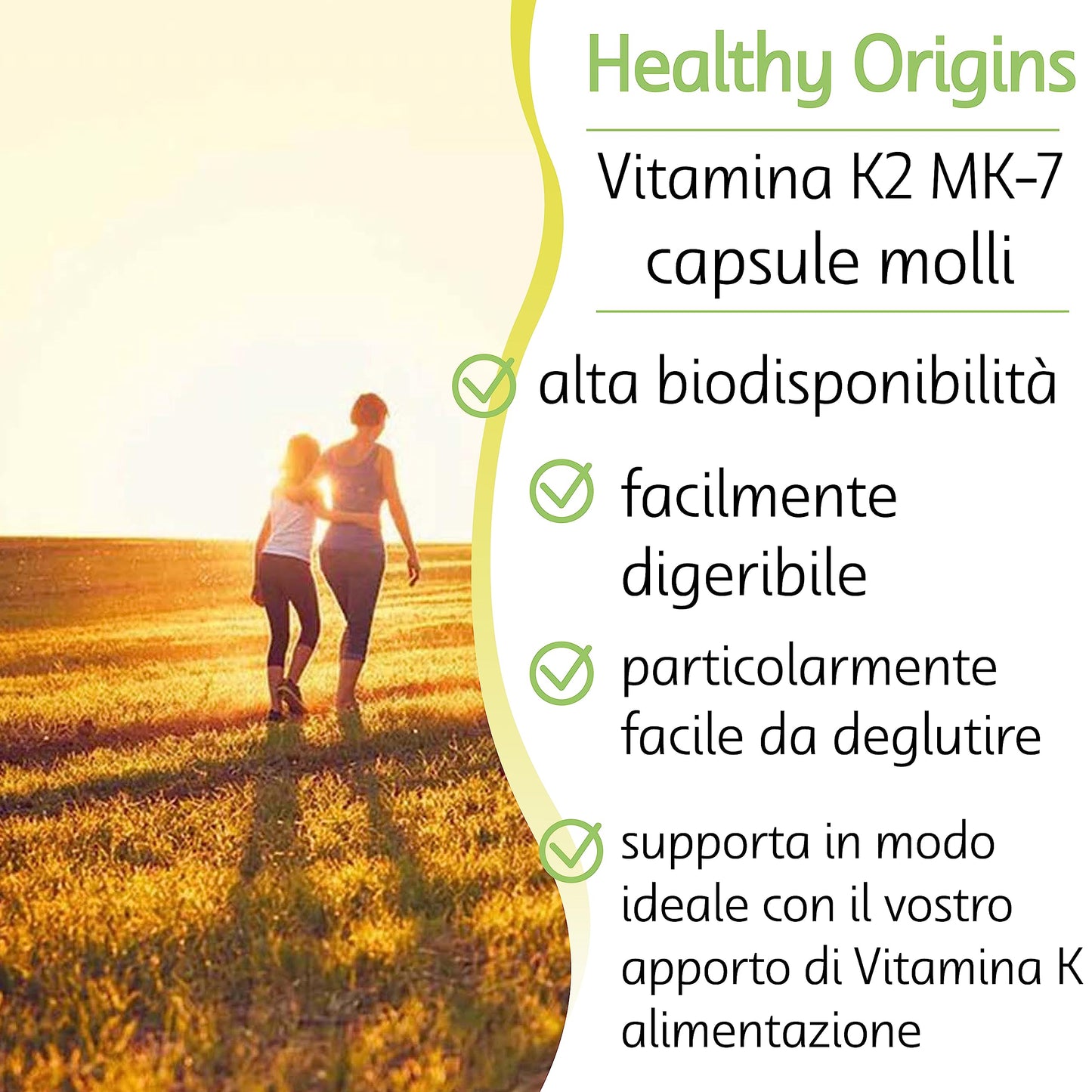 Healthy Origins, Vitamina K2 come MK7, 100mcg per dose giornaliera, 180 Capsule, Testato in Laboratorio, Altamente Dosato, Senza Glutine, Senza Soia, non OGM, Vitamina K