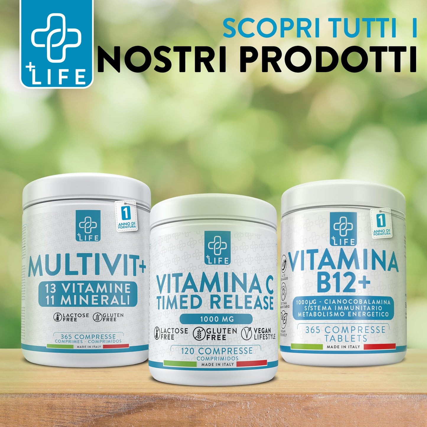 Multivitaminico Completo Con Minerali Piulife® 365 Compresse Con 24 Vitamine E Minerali, Integratore Multivitaminico Donna Uomo Bambini, Difese Immunitarie Adulti, Energia Integratori Stanchezza