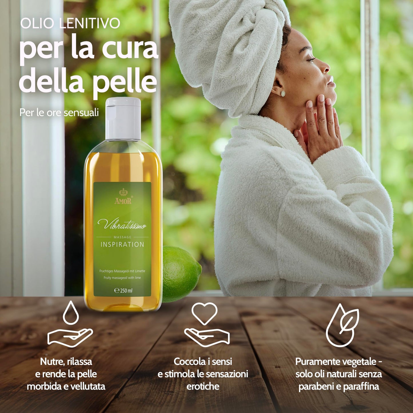 Vibratissimo “Hot Moments”: olio da massaggio riscaldante e lenitivo, 100 ml