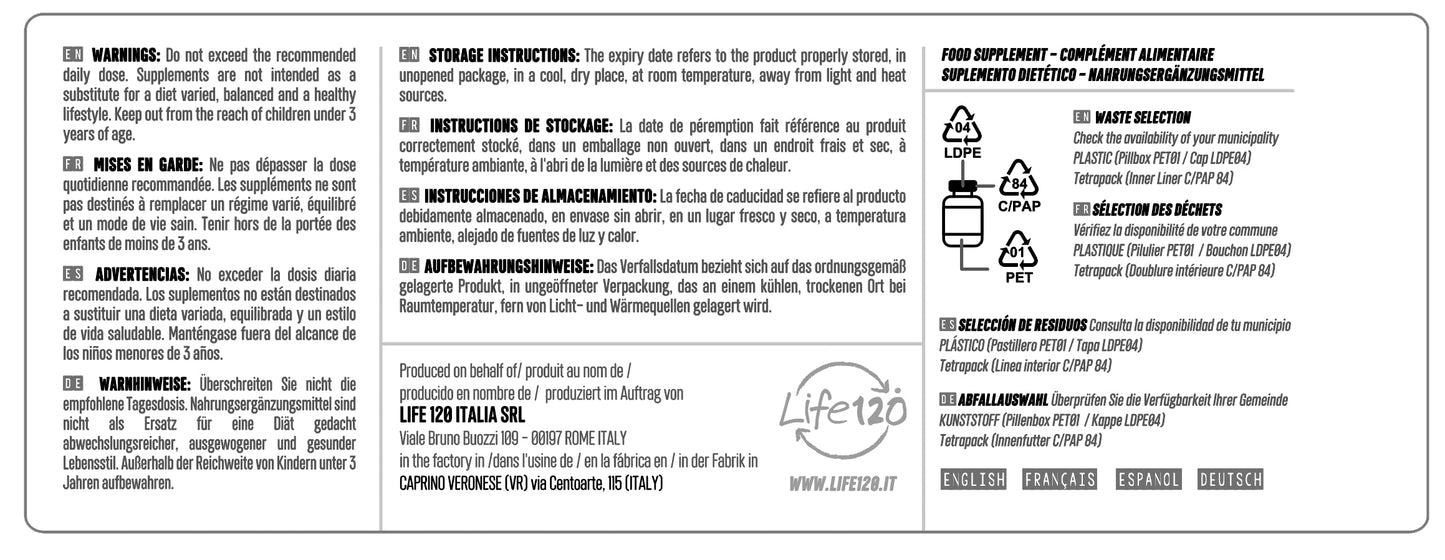 Life 120 - Vitalife D - Integratore alimentare di Vitamina D 2000 UI per softgel, 100 Softgel ad Alto Dosaggio, fondamentale per Ossa, Denti, Muscoli e Sistema Immunitario, 3 Confezioni da 100 Softgel