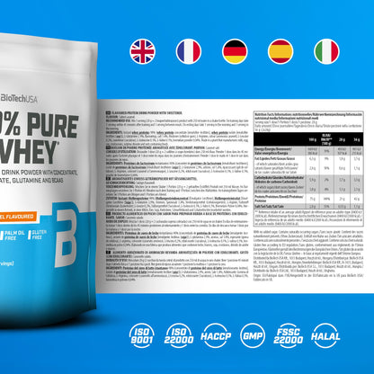 BioTechUSA 100% Pure Whey Complesso proteico del siero di latte con bromelina, aminoacidi, senza zuccheri aggiunti, senza olio di palma e con edulcorante, 1 kg, Cioccolato