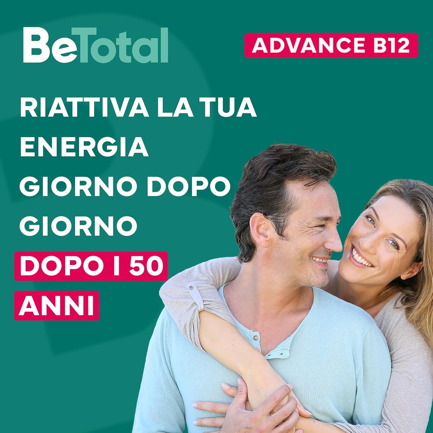 Be-Total Advance B12 Integratore Alimentare Con Vitamina B12, per fornire un sostegno in caso di stanchezza fisica e mentale dopo i 50 anni, Adulti 50+ Anni, 3 x 15 Flaconcini