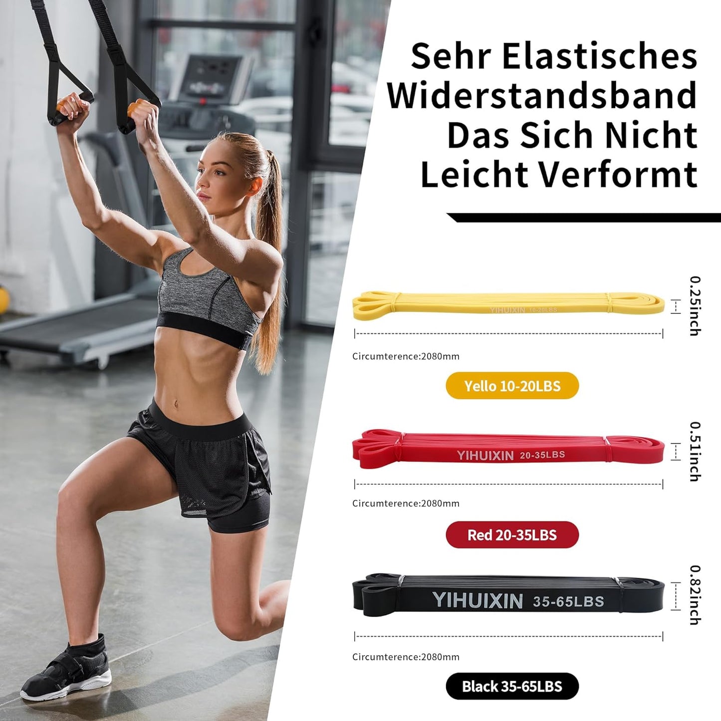 Elastici Fitness, Elastico Fitness Ancoraggi per porte, Bande Elastiche Fitness, 3 Diversi livelli di Elastico palestra con Maniglie, Bande Elastici Fitness con Borsa, Forza Elastici Palestra