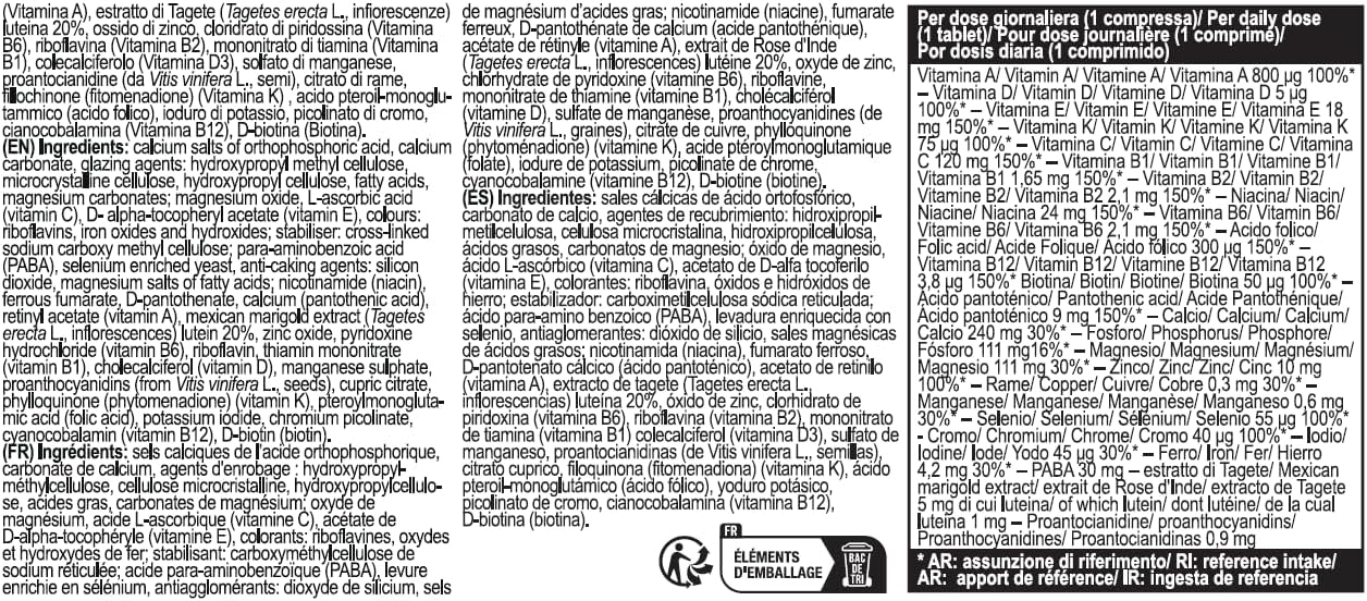 YAMAMOTO Nutrition, Multi VITAMIN 60 Compresse, Integratore Alimentare con Vitamine e Minerali, Multivitaminico e Multi Minerale Completo, 81 gr