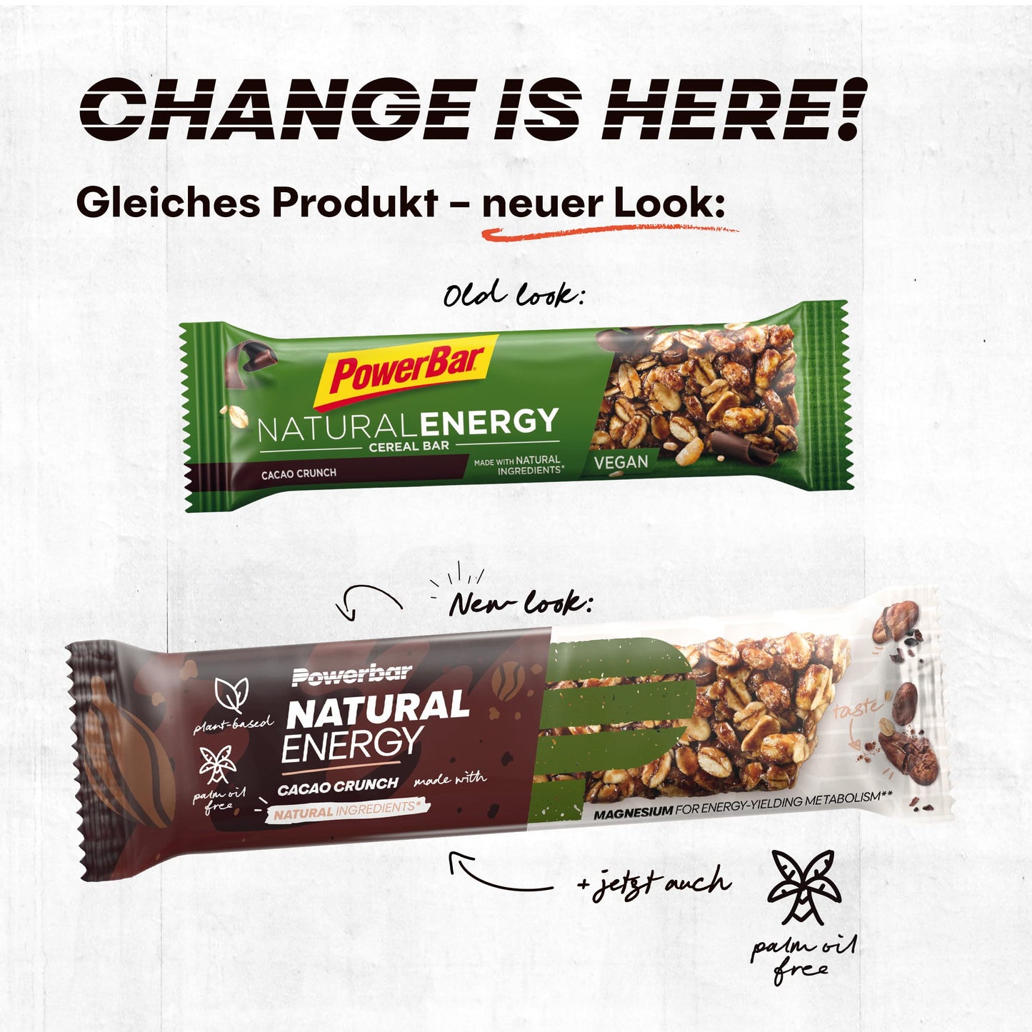 PowerBar Natural Energy Cereal Cacao Crunch 24x40g - Barrette Energetiche di Carboidrati Vegetali + Magnesio