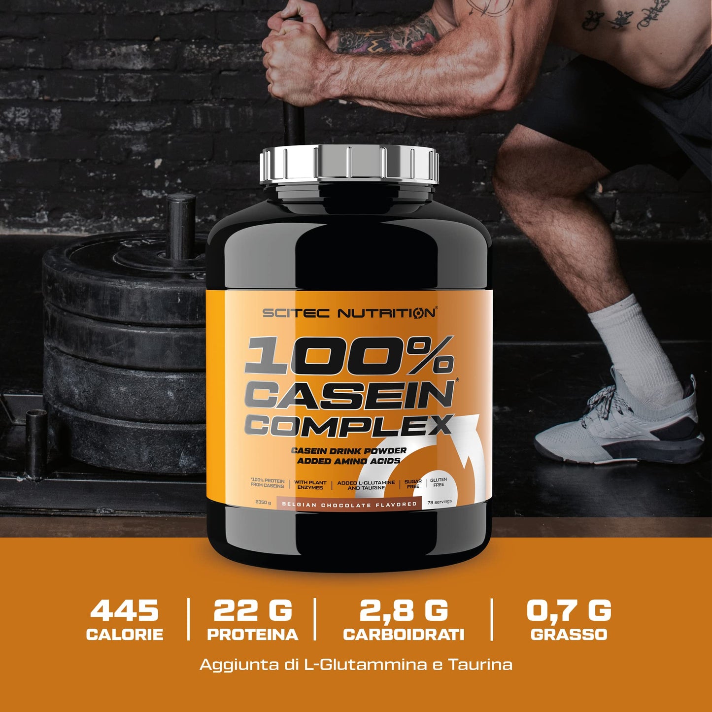 Scitec Nutrition 100% Casein Complex - Complesso a base di caseina micellare - con L-glutammina, taurina ed enzimi vegetali, 5 kg, Cioccolato belga