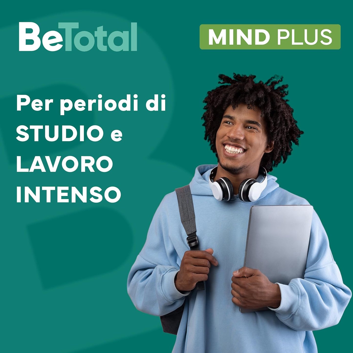 Be-Total Mind Plus, Integratore Alimentare con Vitamina B, Fosfoserina, L-Glutammina, Supporto per Stanchezza Mentale, Memoria e Concentrazione, Adulti e Bambini 6+, 20 Bustine