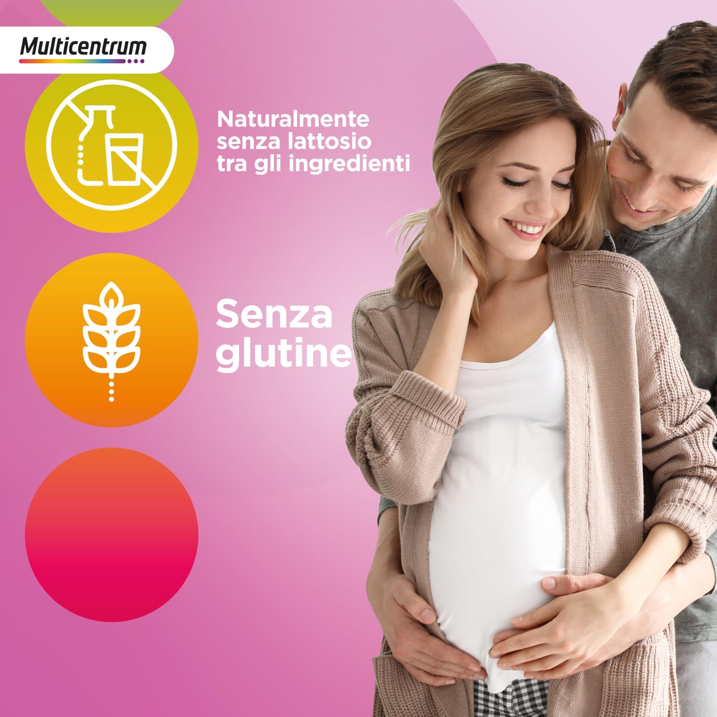 Multicentrum Mamma DHA, Integratore Multivitaminico specifico per la donna in gravidanza, con Acido Folico, Ferro, Vitamina C, D, B12, DHA, 30 Compresse + 30 capsule molli