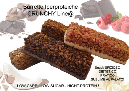 10 BARRETTE CRUNCHY PROTEICHE Line@diet al COCCO | 0 ZUCCHERI | 15g PROTEINE | 4g CARBOIDRATI!