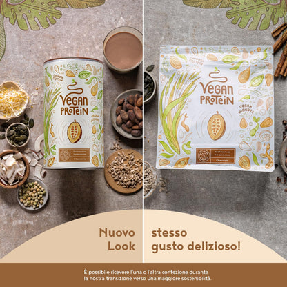 Proteine in Polvere Vegane | Gusto Cioccolato | 21g Proteine | Proteine Vegetali Isolate in Polvere di Pisello, Riso, Girasole e Soia | Massa Muscolare | 1.2kg Vegan Protein Powder | Alpha Foods