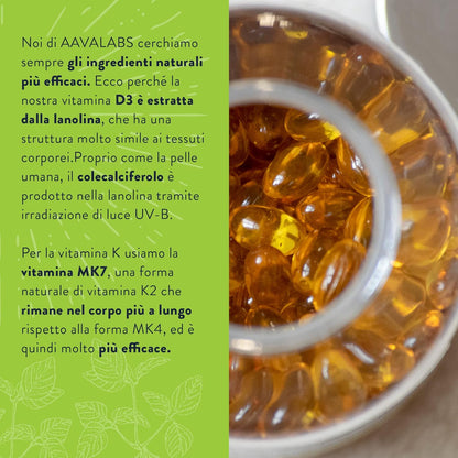 Vitamina D3 K2 Alto Assorbimento Olio Extraverg.d'Oliva - Vitamina D3 2000 UI + Vitamina K2 MK7 100 μg - Vitamina D 2000 UI e Vitamina K - 180 Capsule