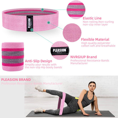 PLEASION Elastici Fitness,5 Livelli Bande Elastiche di Resistenza Set di Fasce Elastiche Fitness,Banda Elastica per Allenamento di Forza,Bodybuilding, Yoga Pilates Squats Crossfit