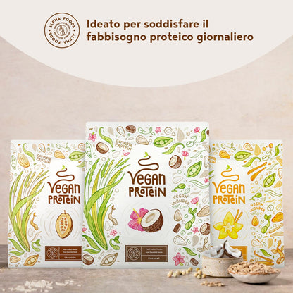 Proteine in Polvere Vegane | Gusto Cioccolato | 21g Proteine | Proteine Vegetali Isolate in Polvere di Pisello, Riso, Girasole e Soia | Massa Muscolare | 1.2kg Vegan Protein Powder | Alpha Foods