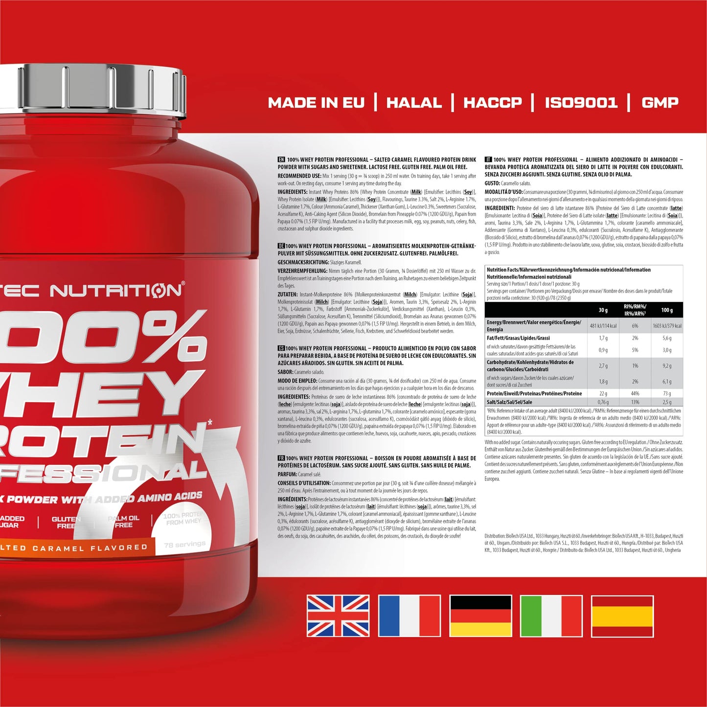 Scitec Nutrition 100% Whey Protein Professional - Potenziato con aminoacidi extra ed enzimi digestivi - Senza glutine - Senza olio di palma, 2.35 kg, Cioccolato