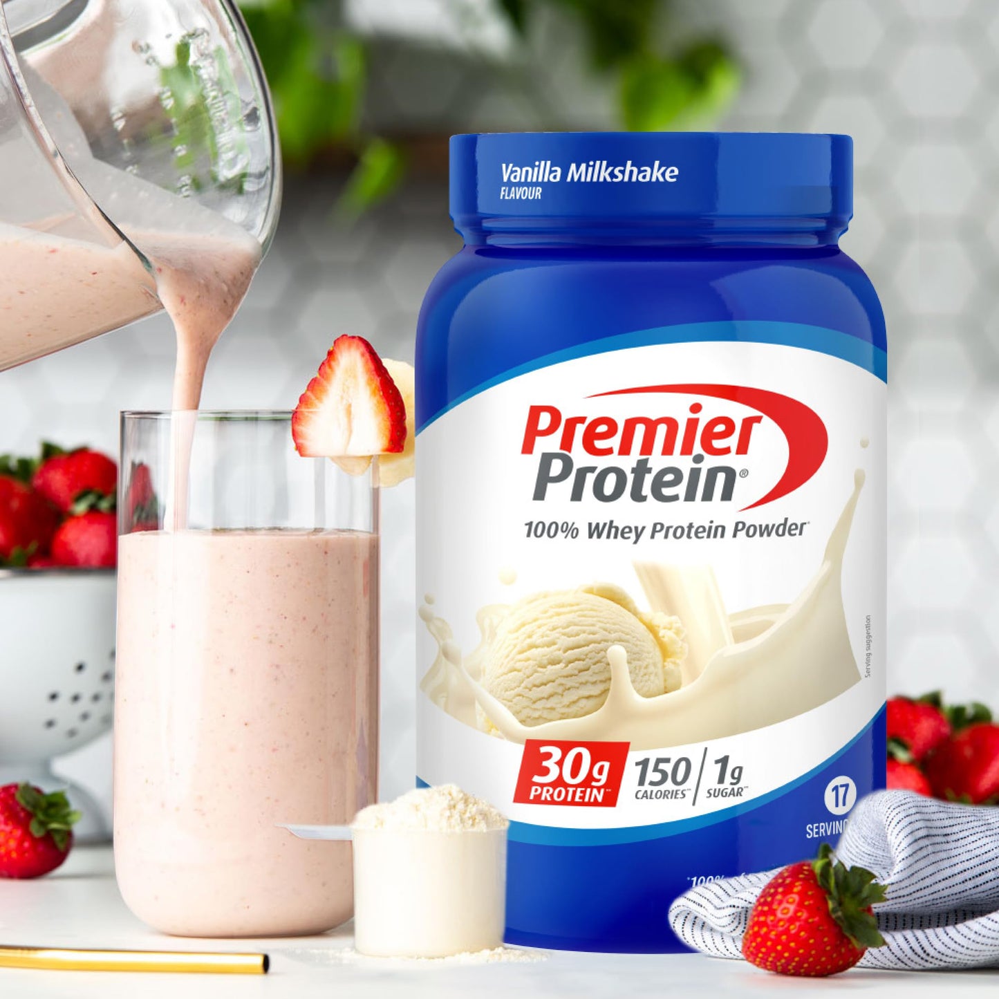 Premier Protein - Whey 100% Protein Powder - Vanilla Milkshake - 663g