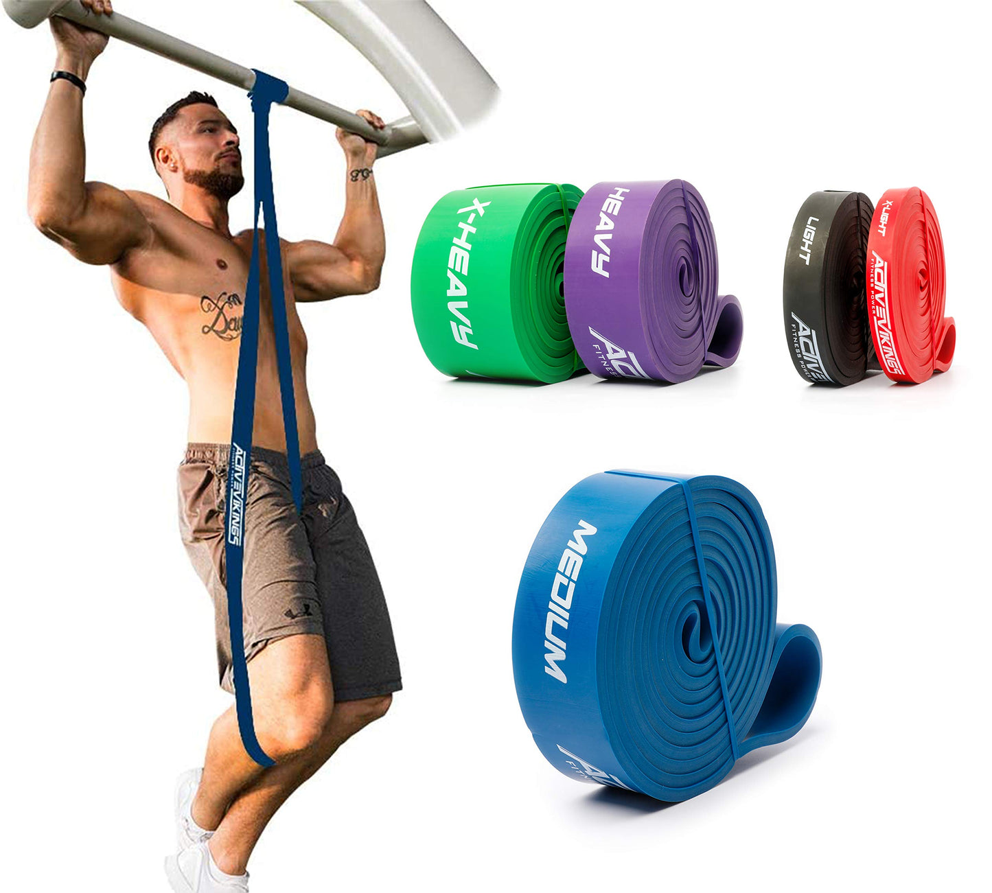 ActiveVikings® - Fasce da Fitness Pull-Up, perfette per Lo Sviluppo Muscolare