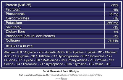 Clean and Pure Polvere di Brodo di Ossa 800g |Prodotto in Svezia | Beef Bone Broth Polvere Proteica Testato in Laboratorio UK | Proteine di Manzo 95% & Collagene Idrolizzato | Brodo di Ossa Grass Fed