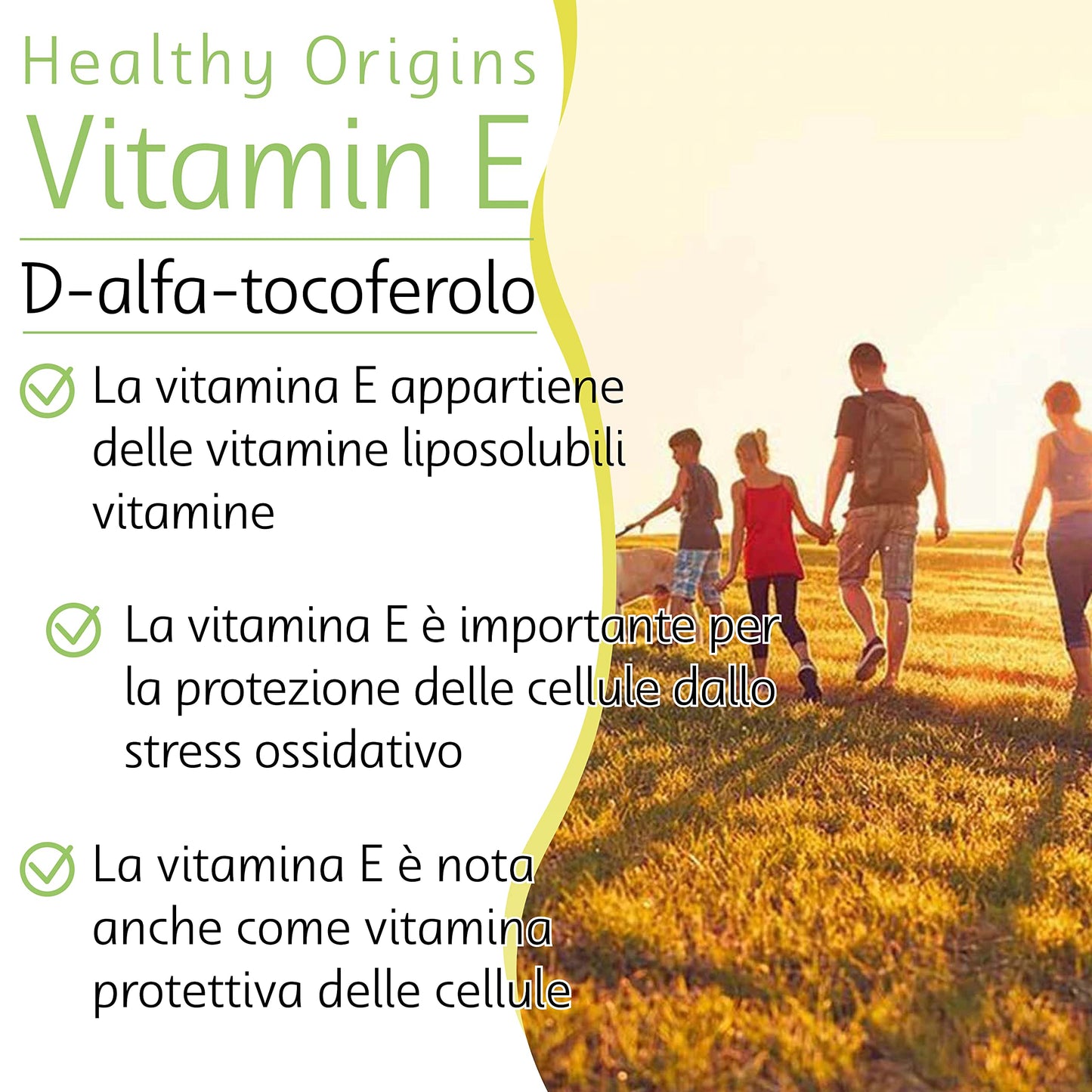 Healthy Origins, Natural Vitamin E, 400 UI per capsula, 180 Capsule morbide, Testato in Laboratorio, Senza Glutine, Non OGM, Vitamina E come tocoferolo