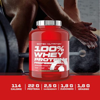 Scitec Nutrition 100% Whey Protein Professional - Potenziato con aminoacidi extra ed enzimi digestivi - Senza glutine - Senza olio di palma, 2.35 kg, Cioccolato