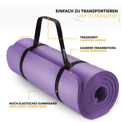 TRESKO® Tappetino per Yoga 185 x 60 cm e 190 x 100 cm Pilates Tappeto Ginnastica Fitness Aerobica NBR