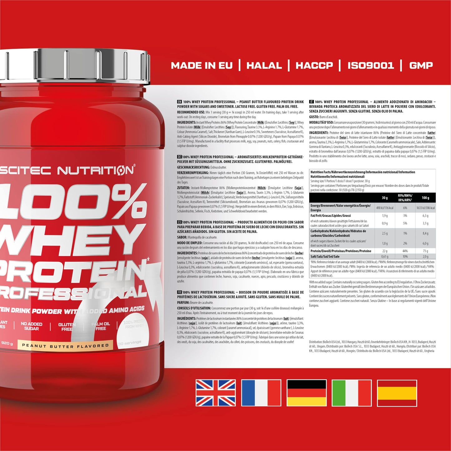 Scitec Nutrition 100% Whey Protein Professional - Potenziato con aminoacidi extra ed enzimi digestivi - Senza glutine - Senza olio di palma, 2.35 kg, Cioccolato