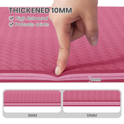 Good Nite Tappetini da Yoga da Donna Antiscivolo Con Superficie Testurizzata, Spessore 6 Mm, Con Cinghia Per Il Trasporto, Tappetino per Yoga, Pilates, Ginnastica (183 * 61 * 0,6 Cm)